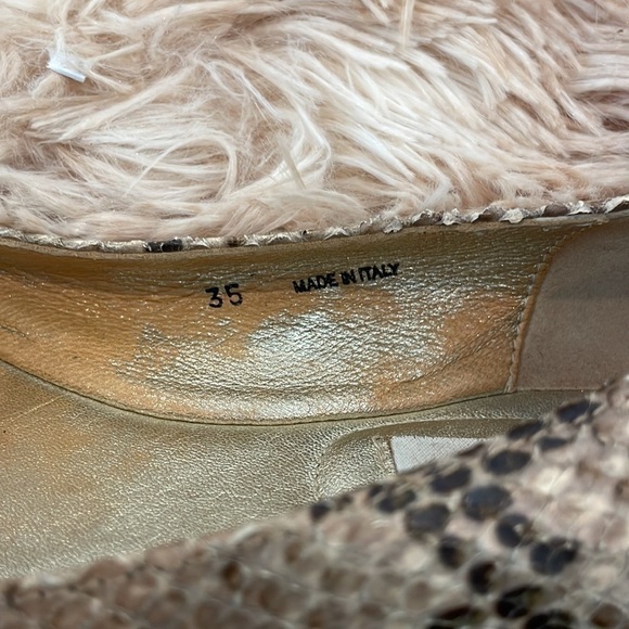 JIMMY CHOO | Gold Toe Snake Skin Print Luxury Flats | Size 35 EU Women’s - Picture 6 of 9